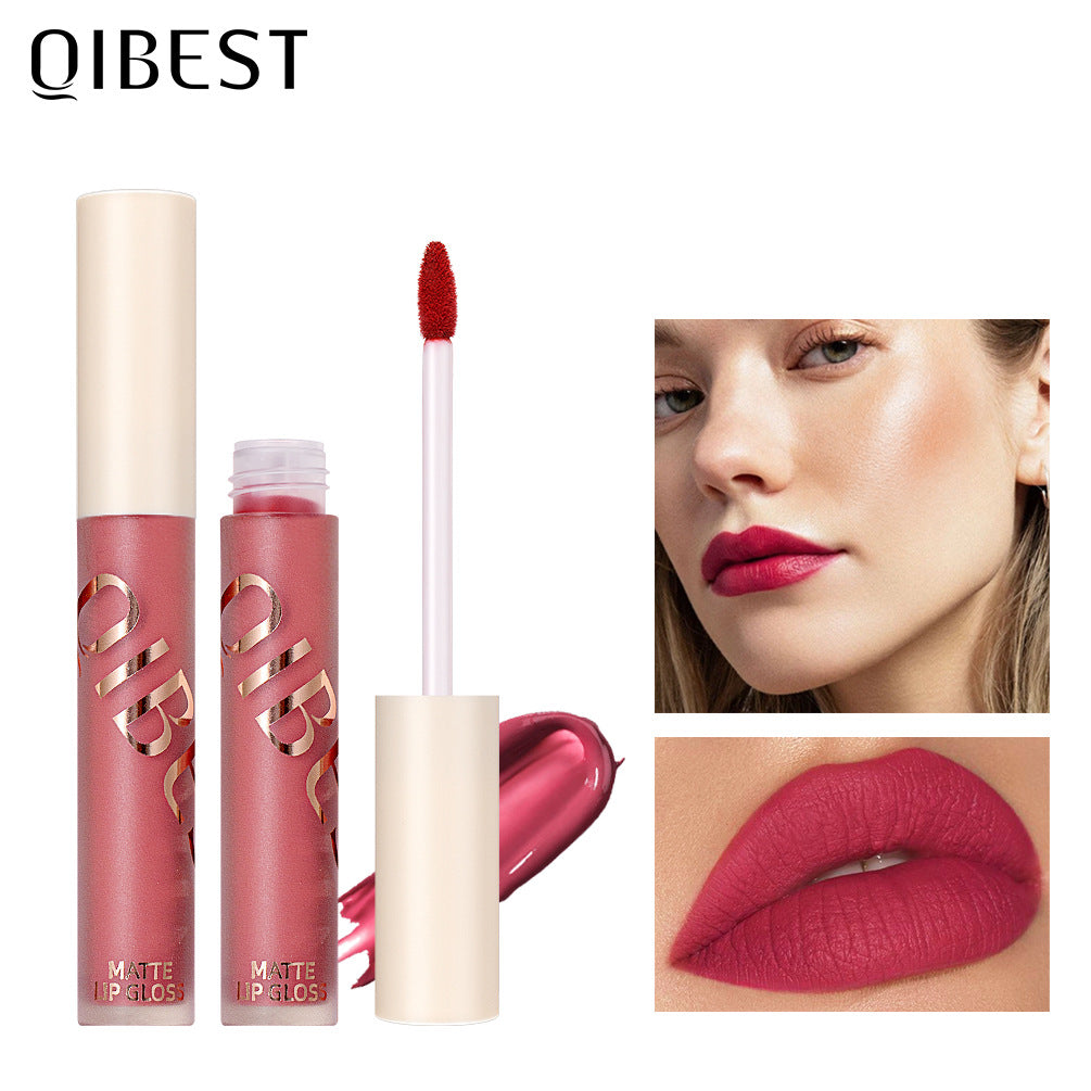 QIBEST Neuer seidig weicher matter Lipgloss