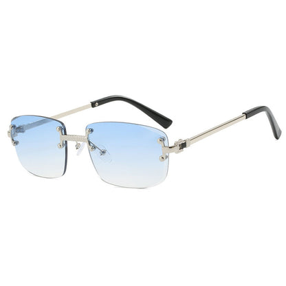 Frameless Cut Edge Oval High-End Sunglasses