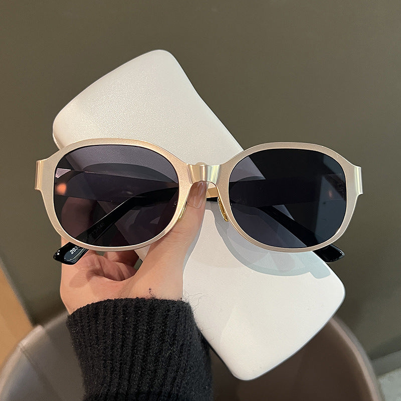 Ins Textured Metal Retro Sunglasses