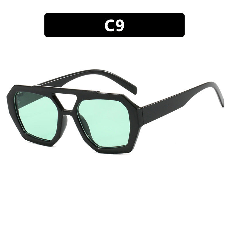 Double Beam Irregular Sunglasses