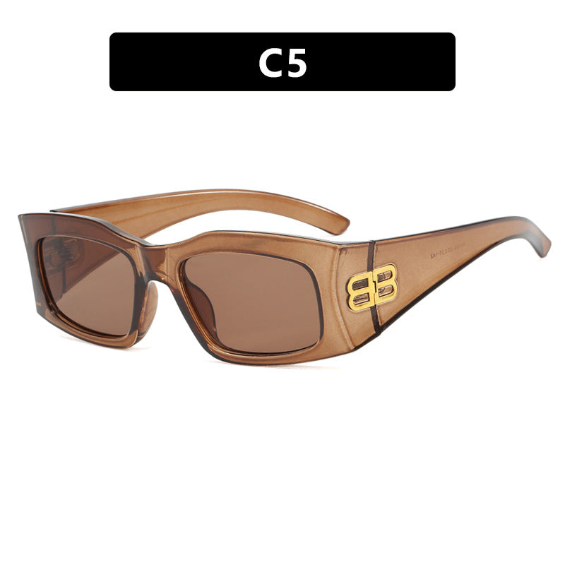 Box Letter B Rectangular Sunglasses