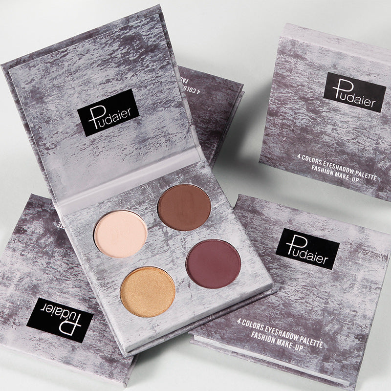 Pudaier – Matte Lidschattenpalette in vier Farben 