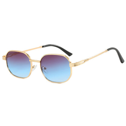 Metal Framed Elliptical Sunglasses