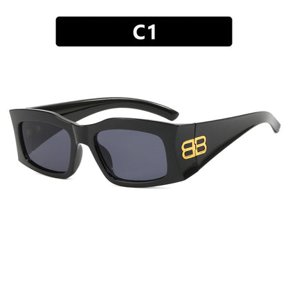 Box Letter B Rectangular Sunglasses