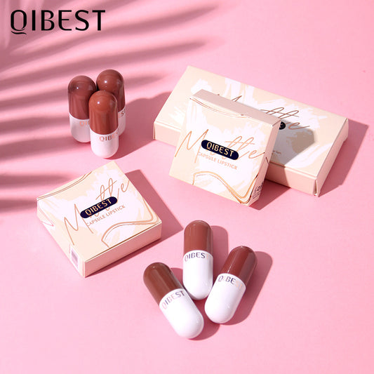 QIBEST Mini Capsule Matte Lippenstift-Set