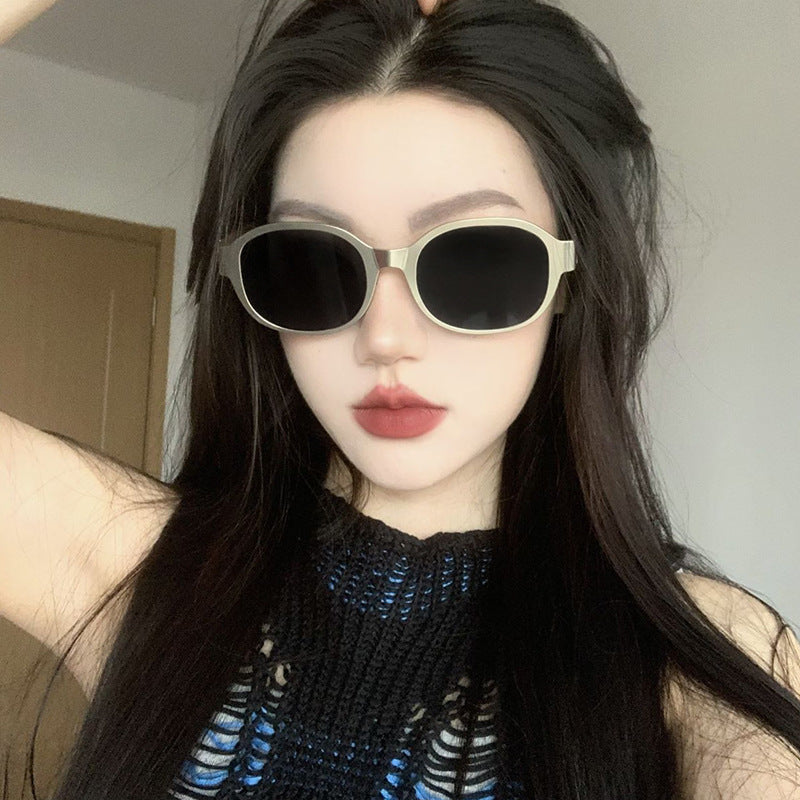 Ins Textured Metal Retro Sunglasses