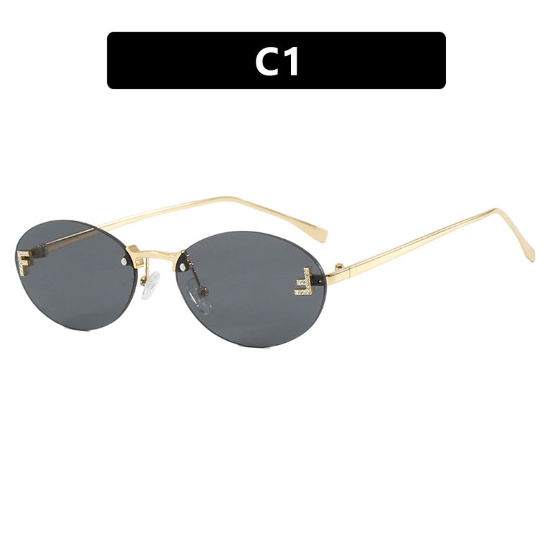 Oval Retro Small Frame Metal Sunglasses