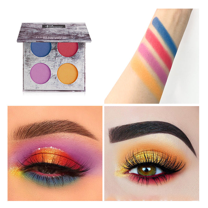 Pudaier – Matte Lidschattenpalette in vier Farben 