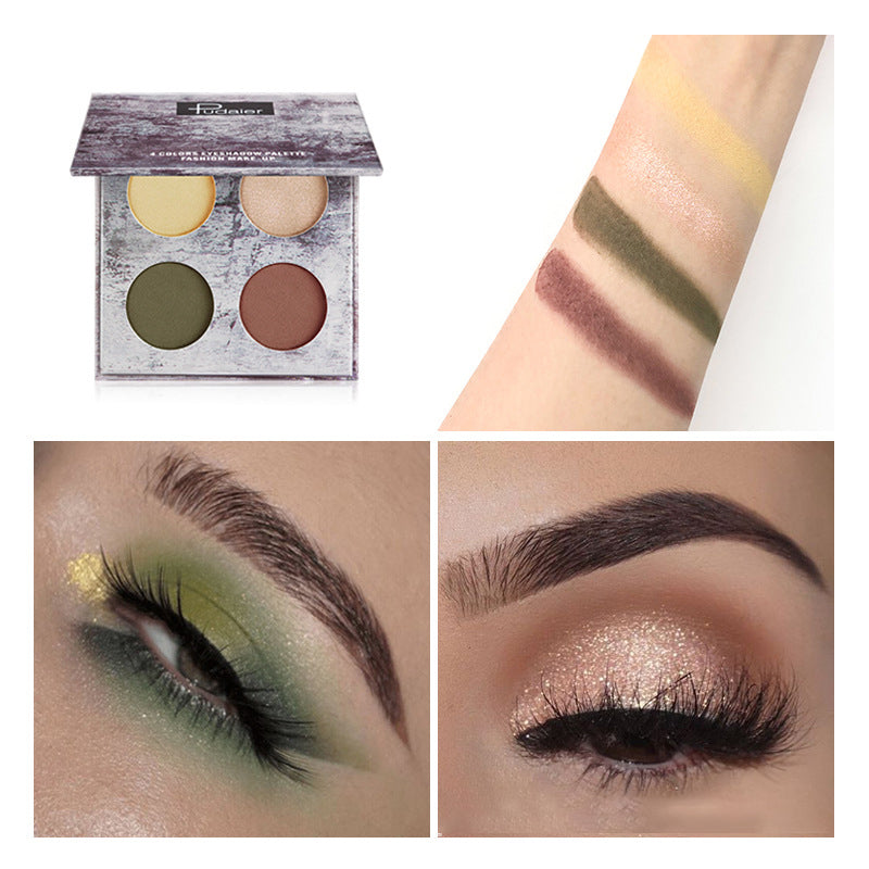 Pudaier – Matte Lidschattenpalette in vier Farben 