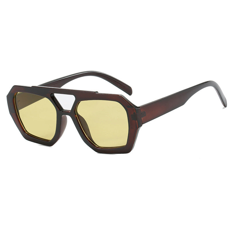 Double Beam Irregular Sunglasses