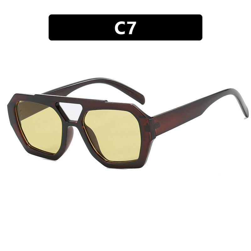 Double Beam Irregular Sunglasses