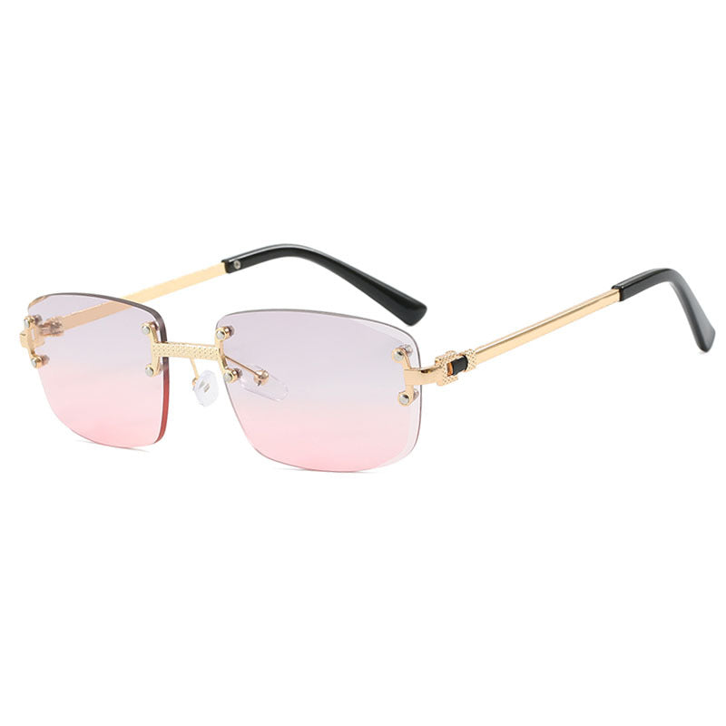 Frameless Cut Edge Oval High-End Sunglasses