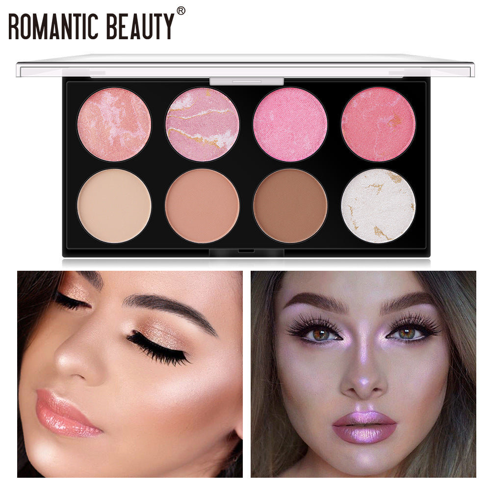 Romantic Beauty 8 Renkli Yüz Burun Mat Aydınlatıcı Allık