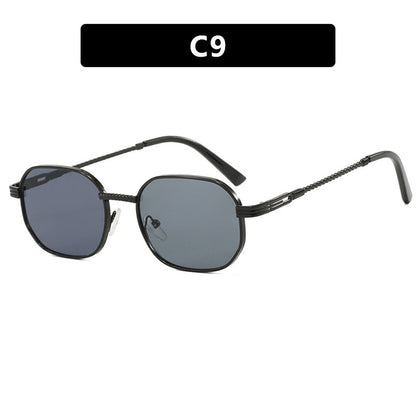 Metal Framed Elliptical Sunglasses