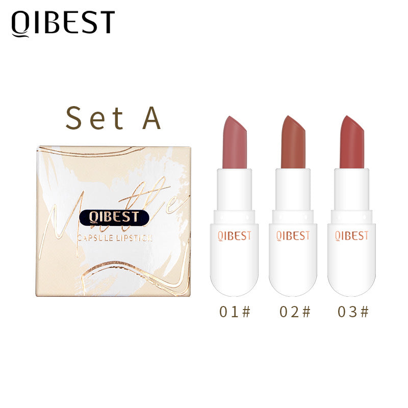 QIBEST Mini Capsule Matte Lippenstift-Set