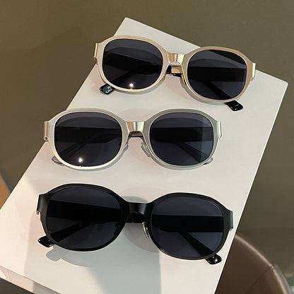 Ins Textured Metal Retro Sunglasses