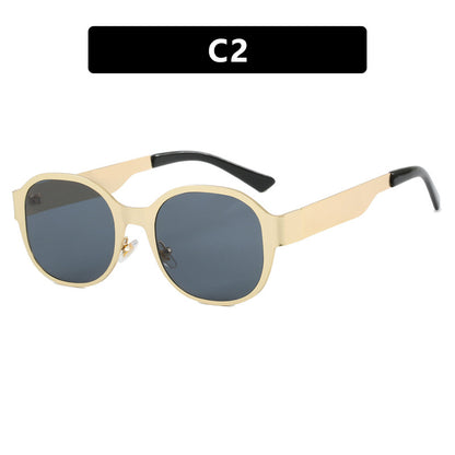 Ins Textured Metal Retro Sunglasses