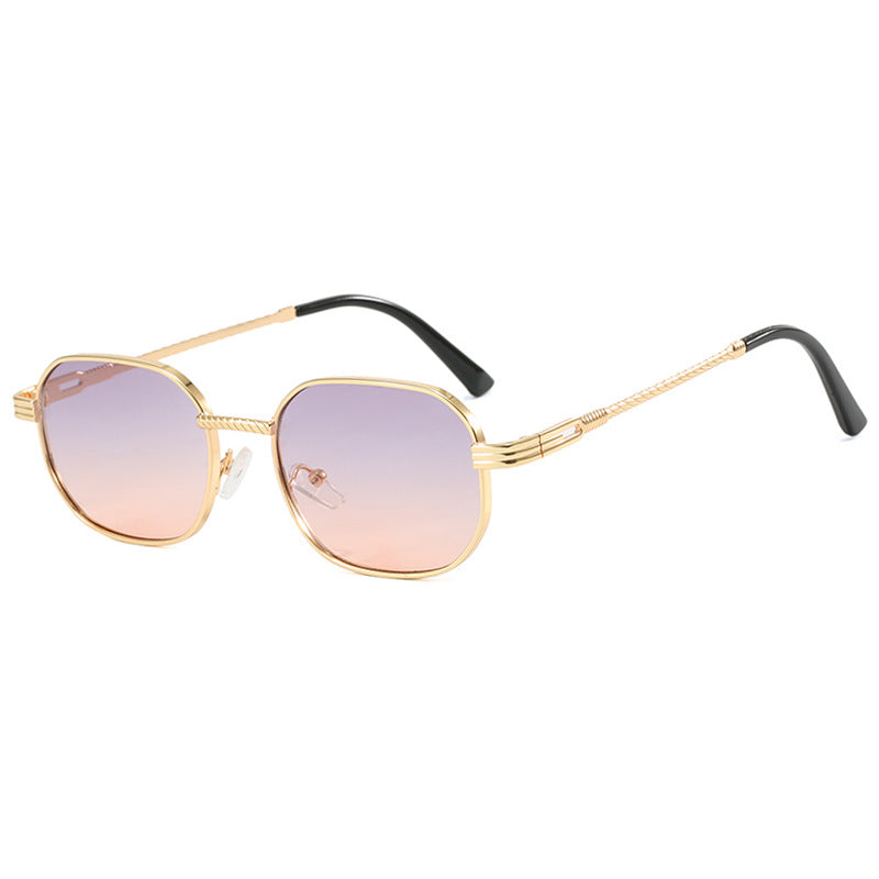 Metal Framed Elliptical Sunglasses