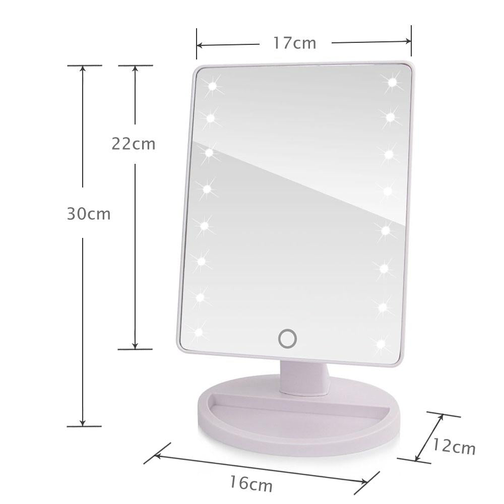 Schminkspiegel mit LED-Touchscreen