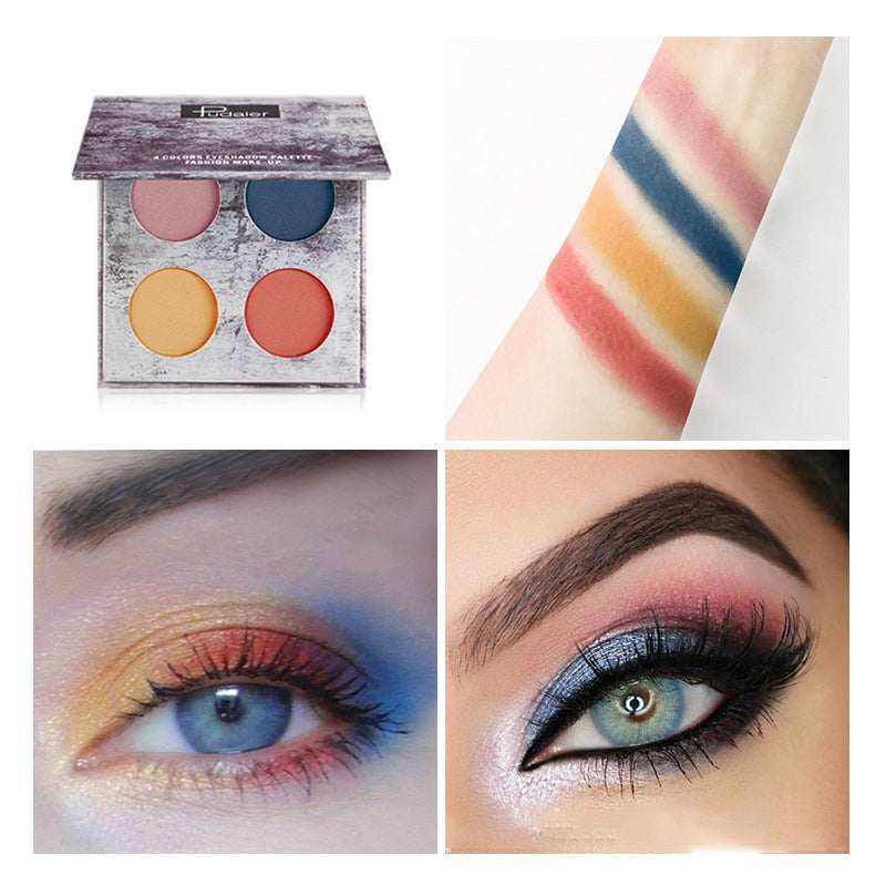 Pudaier – Matte Lidschattenpalette in vier Farben 