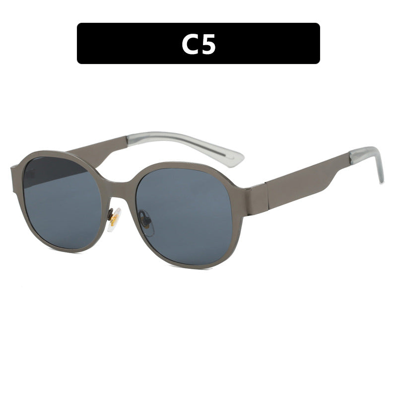 Ins Textured Metal Retro Sunglasses