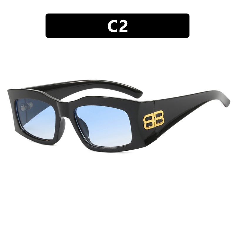 Box Letter B Rectangular Sunglasses