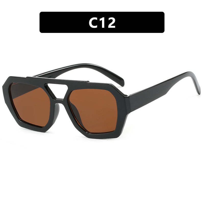 Double Beam Irregular Sunglasses