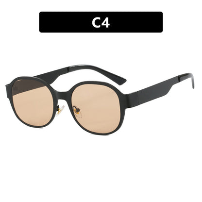 Ins Textured Metal Retro Sunglasses