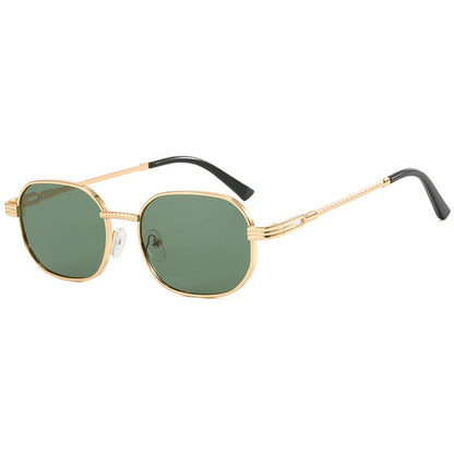 Metal Framed Elliptical Sunglasses