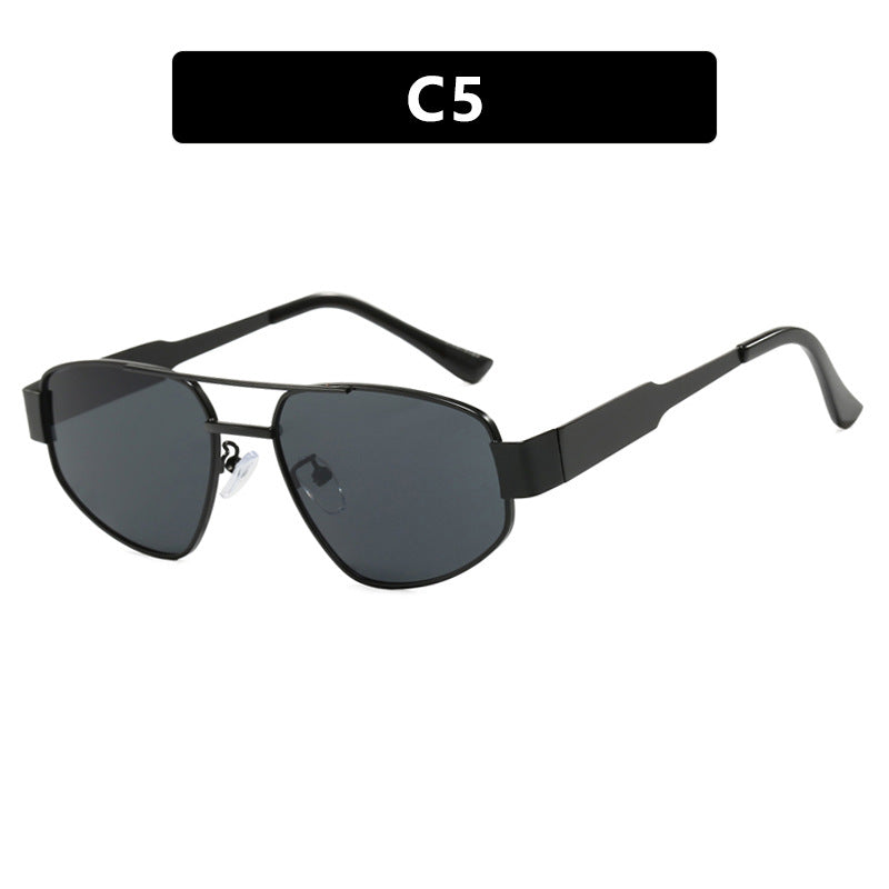 Double Beam Metal Sunglasses