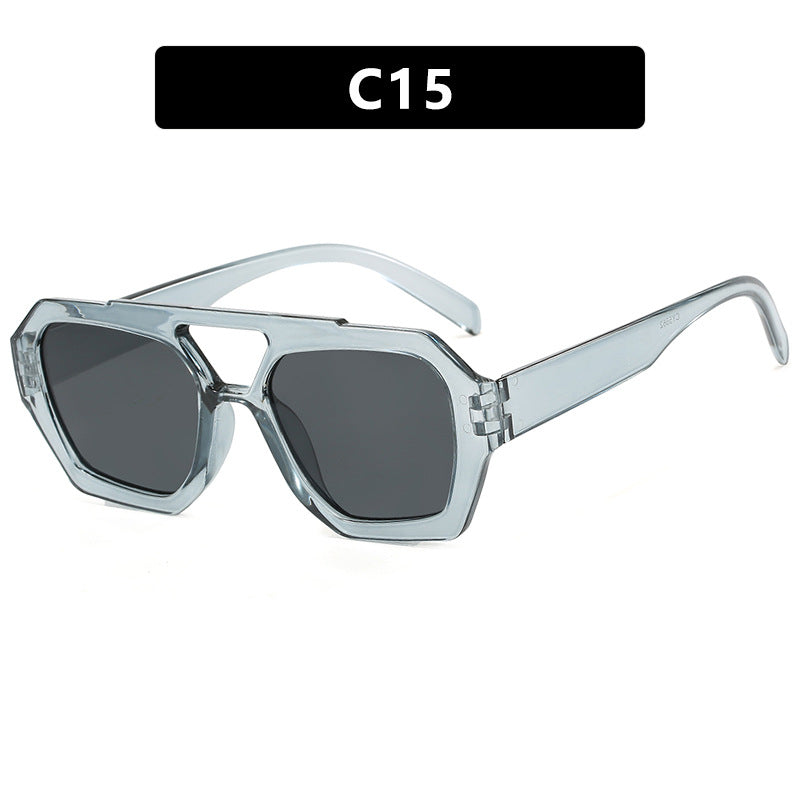 Double Beam Irregular Sunglasses