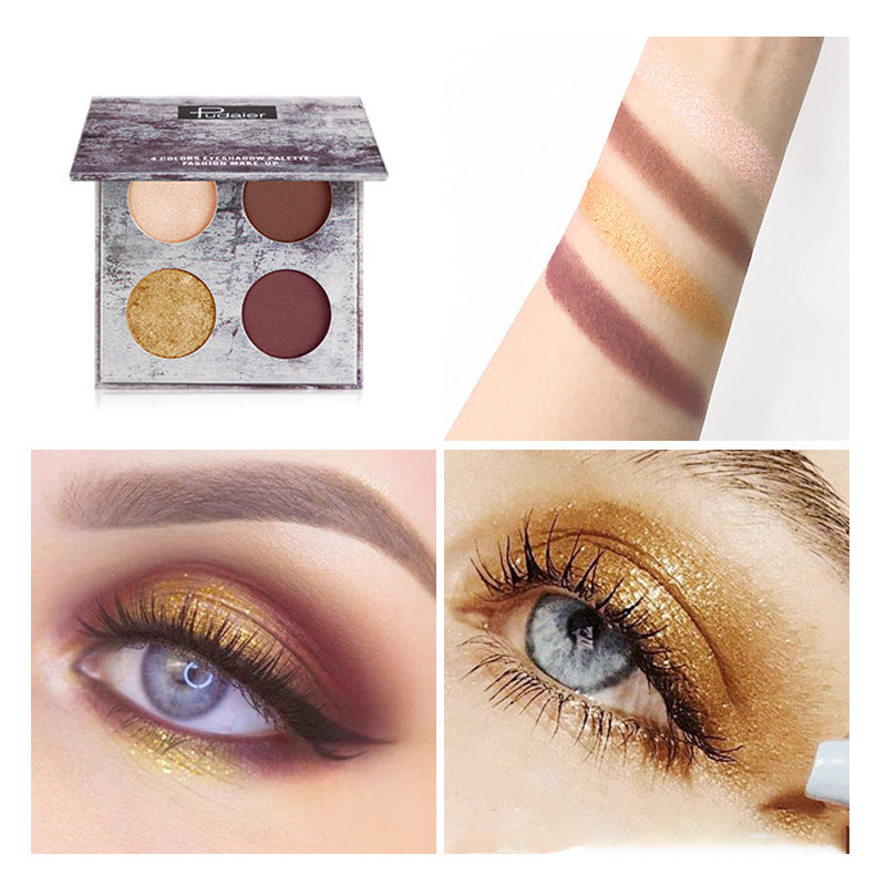 Pudaier – Matte Lidschattenpalette in vier Farben 