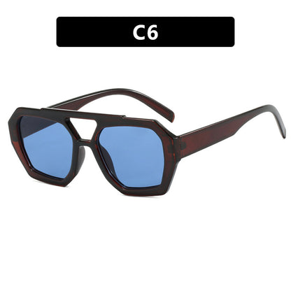 Double Beam Irregular Sunglasses