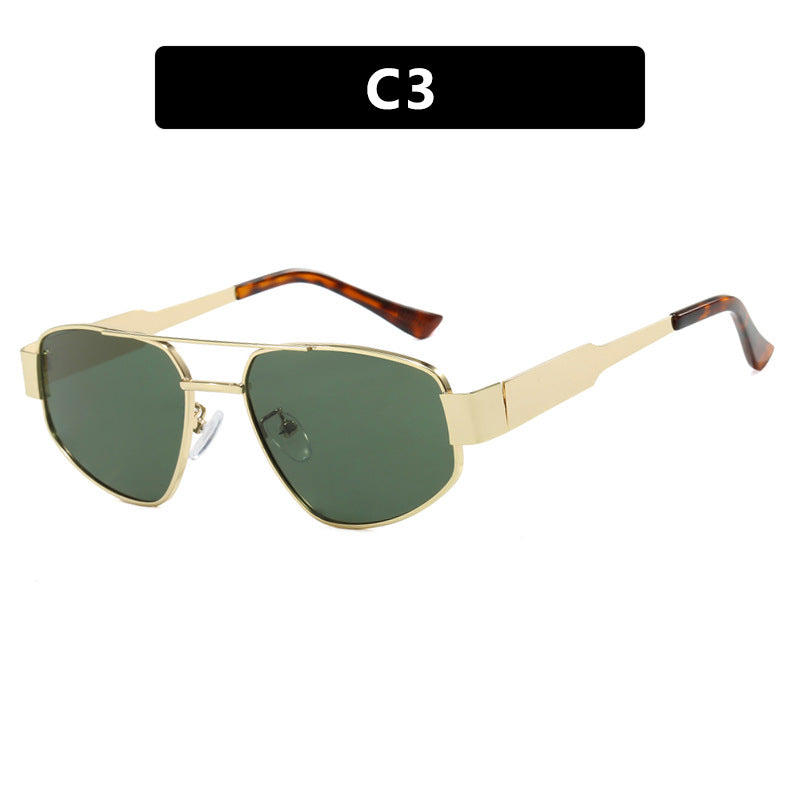 Double Beam Metal Sunglasses