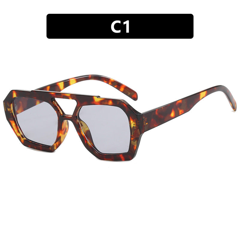 Double Beam Irregular Sunglasses