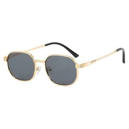 Metal Framed Elliptical Sunglasses