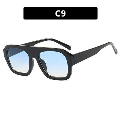 Single Beam Large Frame Square Leopard Sunglasses