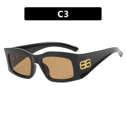 Box Letter B Rectangular Sunglasses