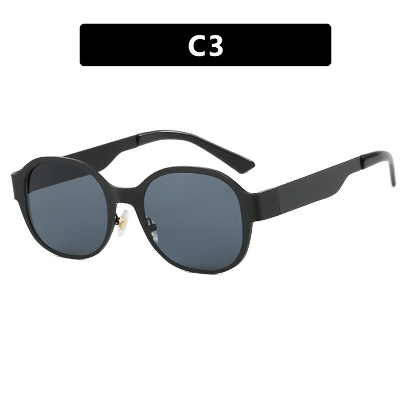 Ins Textured Metal Retro Sunglasses