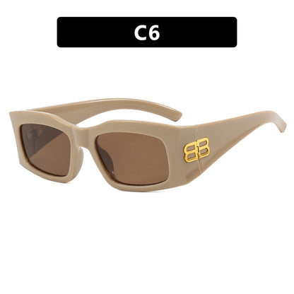 Box Letter B Rectangular Sunglasses