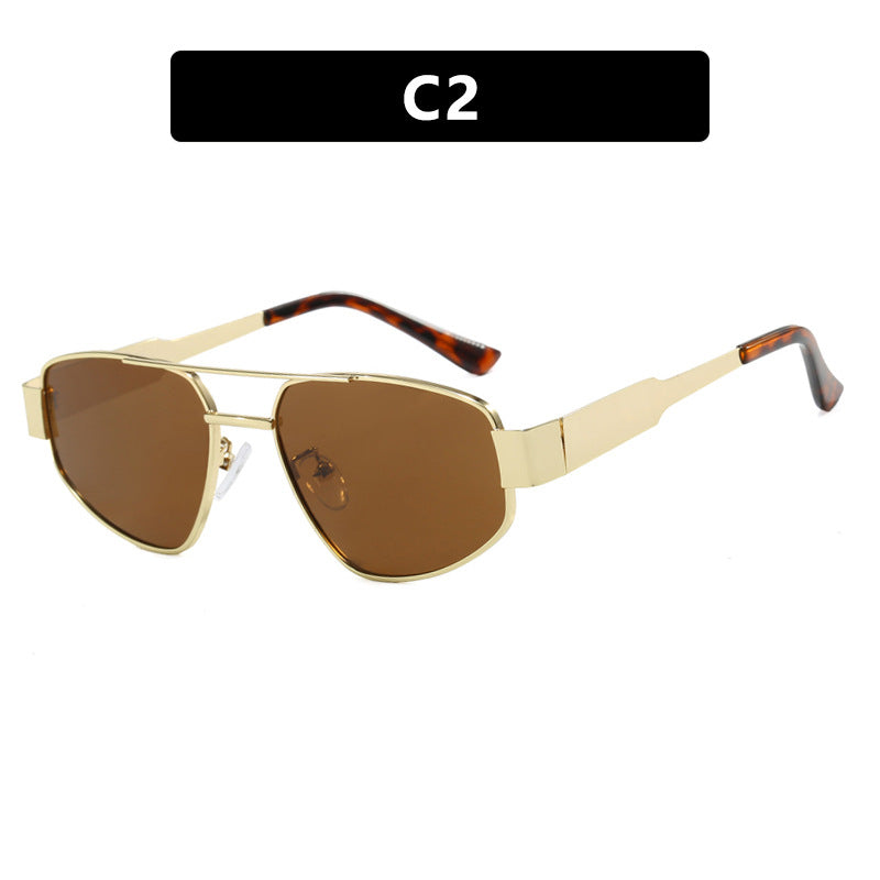 Double Beam Metal Sunglasses