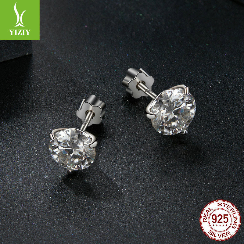 925 Karat Moissanit Diamant Ohrringe 