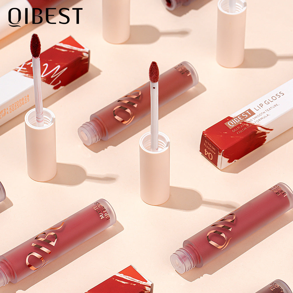 QIBEST Neuer seidig weicher matter Lipgloss