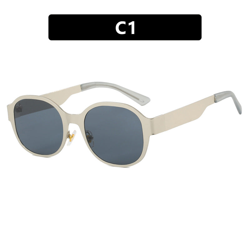 Ins Textured Metal Retro Sunglasses